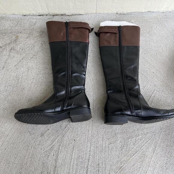 Black And Brown Leather Knee 7 B 9 F - Picture 3 of 4